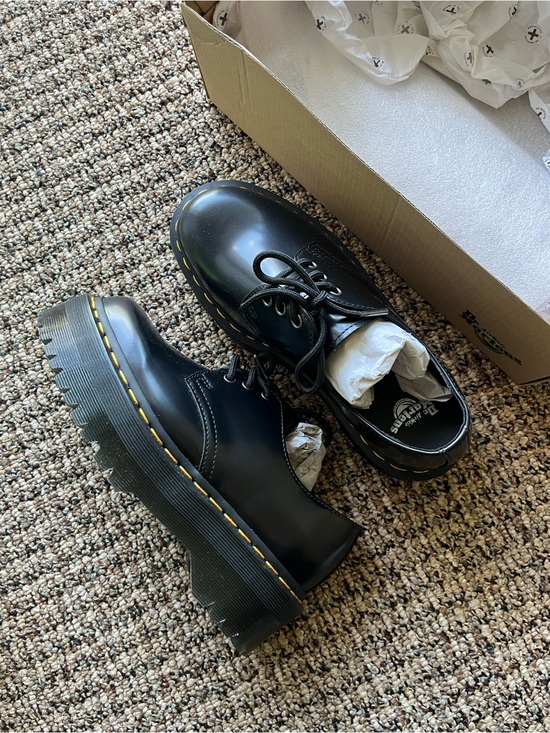 Dr. Martens Shoes - 🤍 NIB Dr. Martens Black Smooth Leather Platform 1461 Oxford Shoes